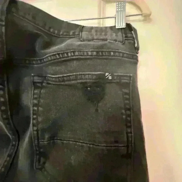 Pacsun Skinny Stretch Denim Jeans Mens 32X30 Black Y2K Grunge Punk distressed - Picture 11 of 14